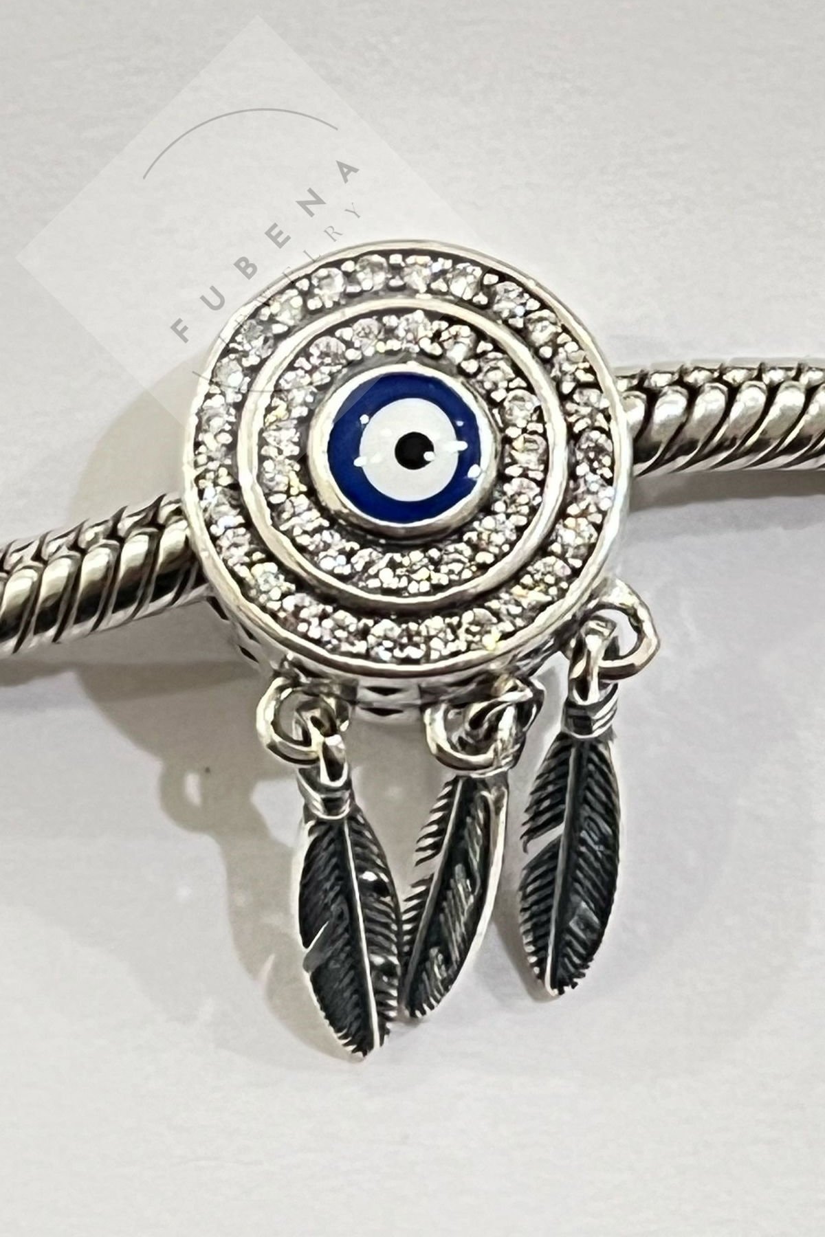 Yuvarlak Nazar Taşlı Spiritüel Düş Kapanı Charm