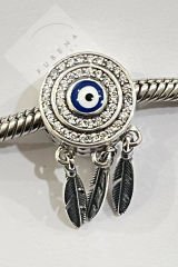 Yuvarlak Nazar Taşlı Spiritüel Düş Kapanı Charm