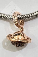 Rose Taşlı Satürn Sallantılı Charm