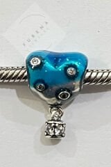 Mavi ve Gümüş Balon Sallantılı Charm