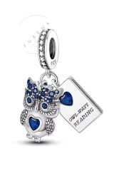 Mavi Taşlı Baykuş ve Kitabı Sallantılı Charm
