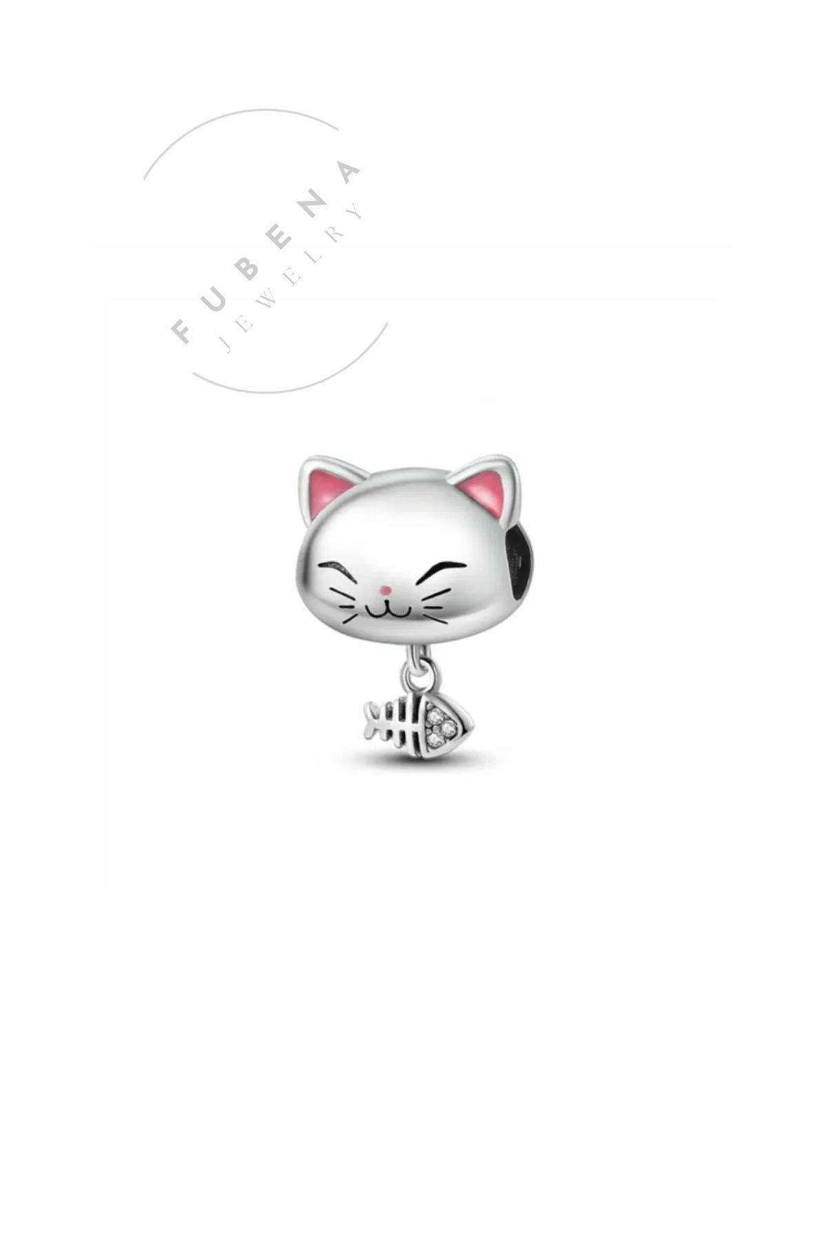 Kedi ve Kılçık Sallantılı Charm
