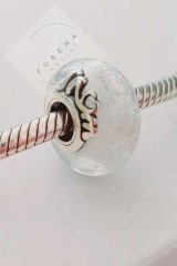 Fubena Işıltılı Beyaz Murano Mom Love Charm